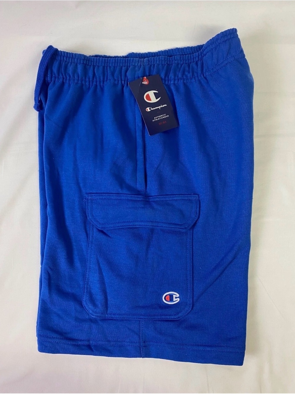 Champion Men's Powerblend Cargo Shorts Blue Size Small NWT 8" Inseam